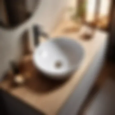 Elegant narrow sink made of sustainable materials