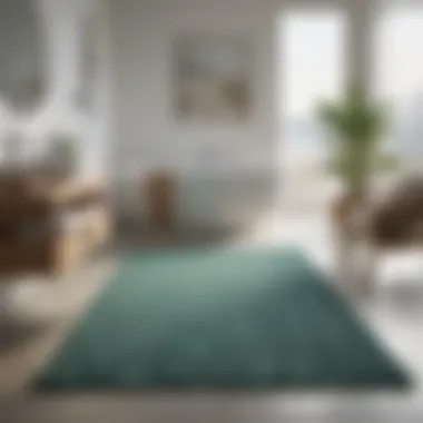 Eco-Friendly Charm of Sea Glass Rugs Eco-friendly sea glass rug displayed in a serene bathroom environment