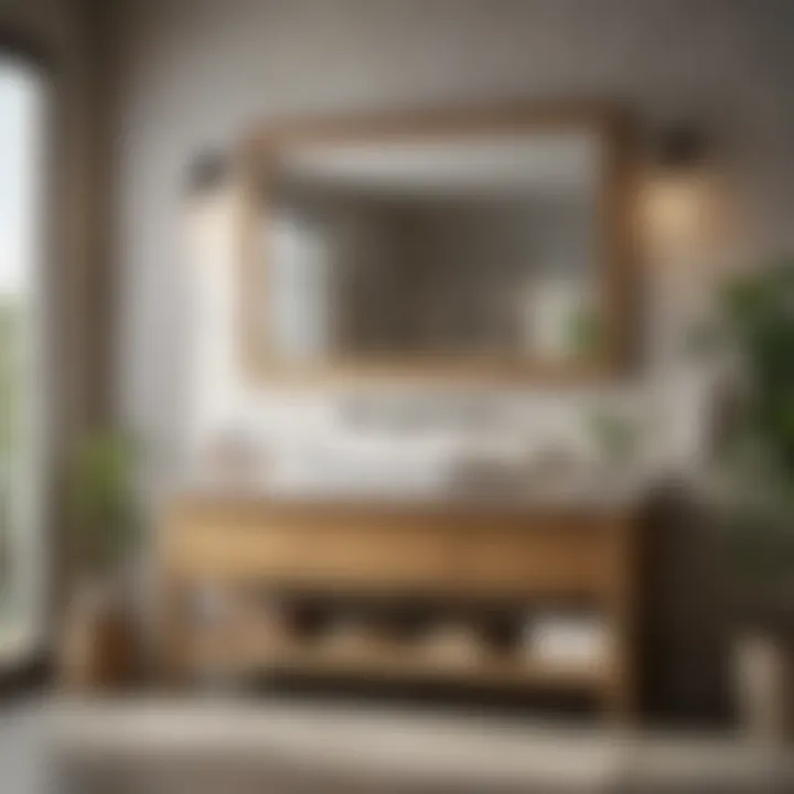 Eco-friendly solid oak bathroom vanity options in a serene environment.