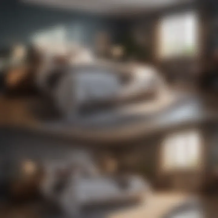 Before and after comparison of a cluttered and organized bedroom space