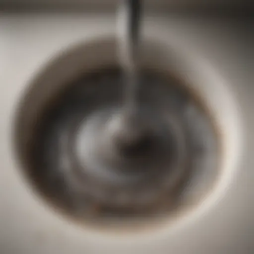 Understanding the Clog Close-up of a clogged sink drain with debris