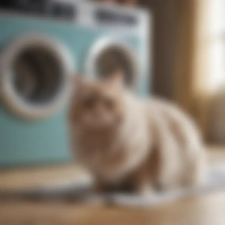 Close-up of fabric softener with pet hair