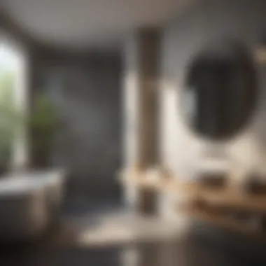 Serene Bathroom Ambiance A serene bathroom ambiance featuring well-maintained and organized spaces.