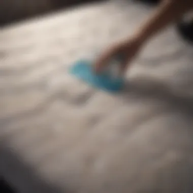 Applying cleaning solution to a stained mattress