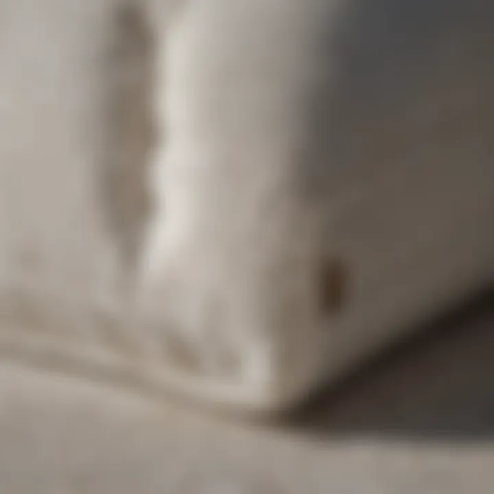 Pillow top mattress with a stain