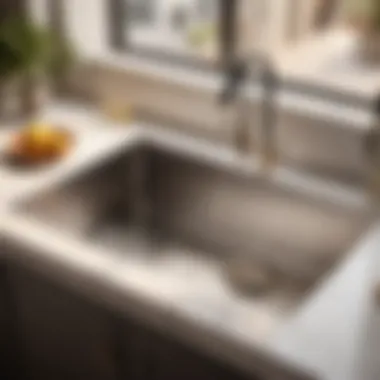 Detailed view of Transolid laundry sink's multifunctional design features