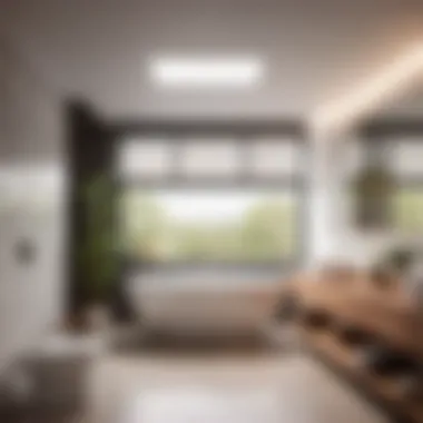 Efficient heating of bathroom with ceiling heater