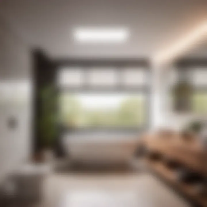 Efficient heating of bathroom with ceiling heater
