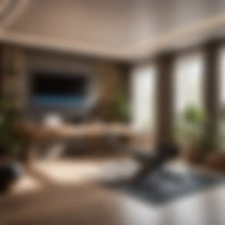 Sleek Integration of Home Office and Gym Space Innovative home gym setup in modern workspace