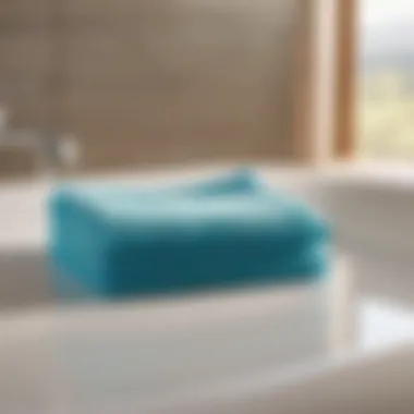 Advanced Cleaning Tools Microfiber cloth being used to wipe bathroom surfaces