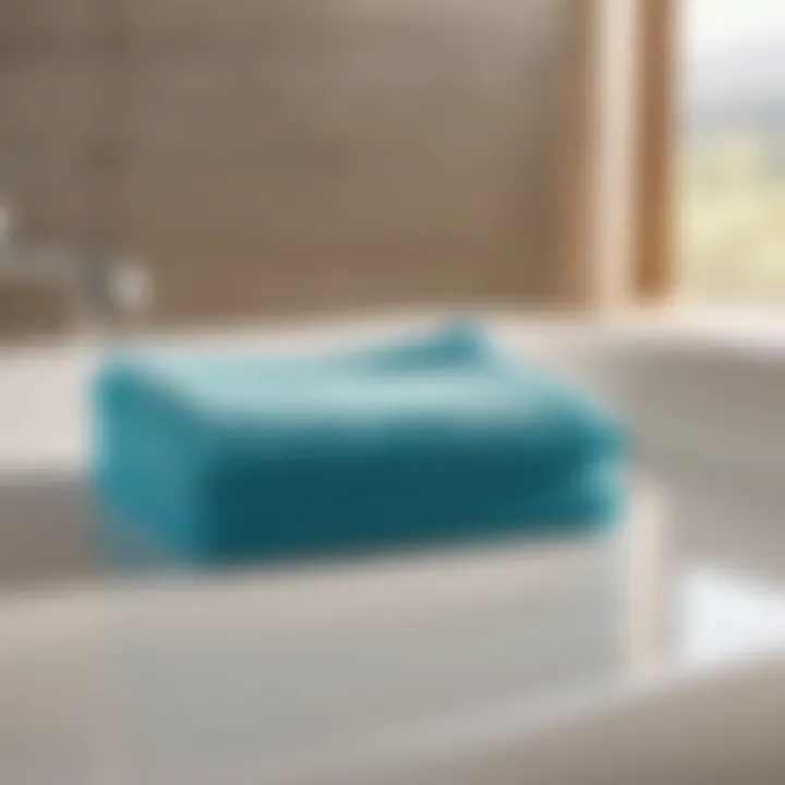 Advanced Cleaning Tools Microfiber cloth being used to wipe bathroom surfaces