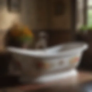 Antique tub with intricate floral designs