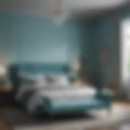 Elegant Aqua Blue Bedroom with Minimalist Decor