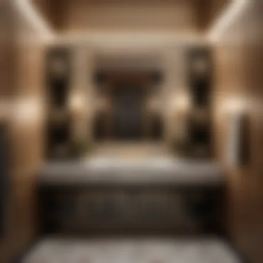 Geometric Elegance in Art Deco Design Elegant Art Deco Bathroom Medicine Cabinet with Geometric Pattern