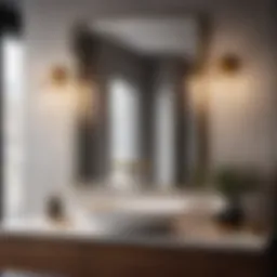 Elegant glass frame showcasing bathroom accessories