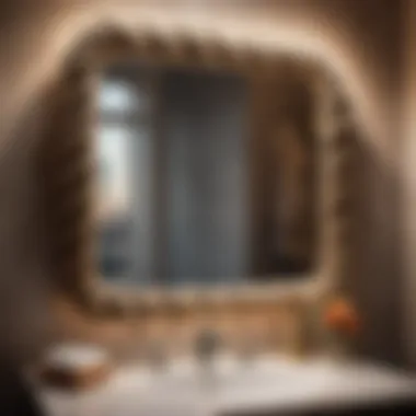 Sophisticated Bathroom Mirror with Rope in Vintage Inspired Decor