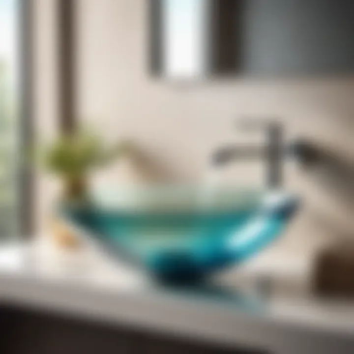 Translucent Beauty Glass sink reflecting natural light