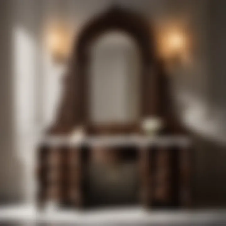 Artistically Crafted Vanity with Exquisite Carvings Espresso Finish Vanity with Intricate Carved Details