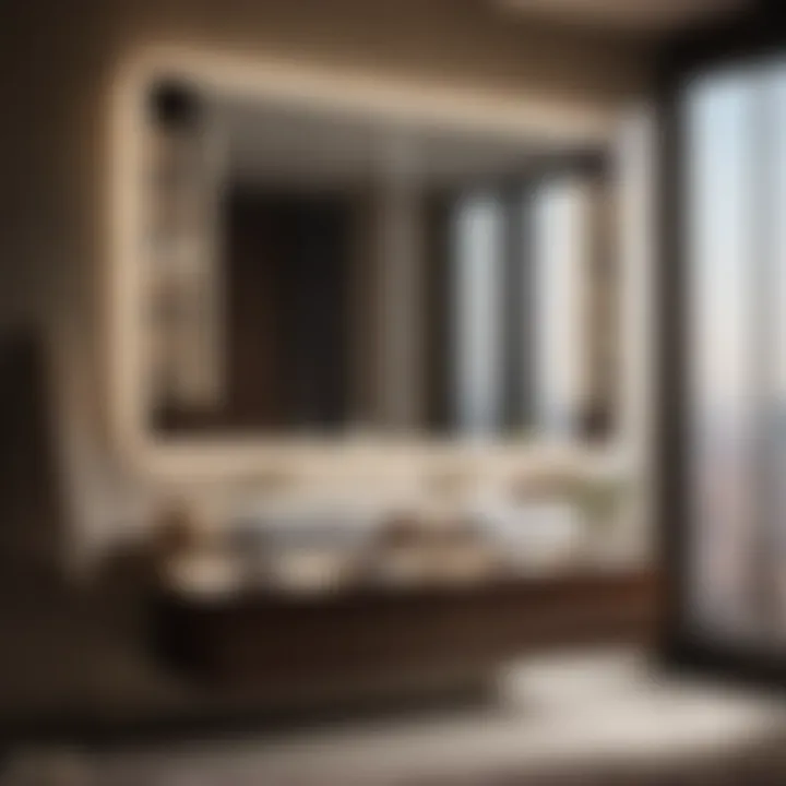 Modern Vanity Enhanced with Integrated LED Lights Espresso Finish Vanity with Integrated LED Lighting