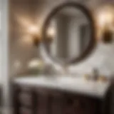Sophisticated Vanity Featuring Luxurious Marble Countertop Elegant Espresso Finish Vanity with Marble Countertop