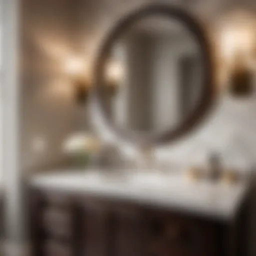 Sophisticated Vanity Featuring Luxurious Marble Countertop Elegant Espresso Finish Vanity with Marble Countertop
