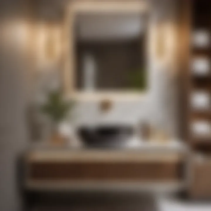 Elegantly designed 20-inch bathroom vanity with vessel sink