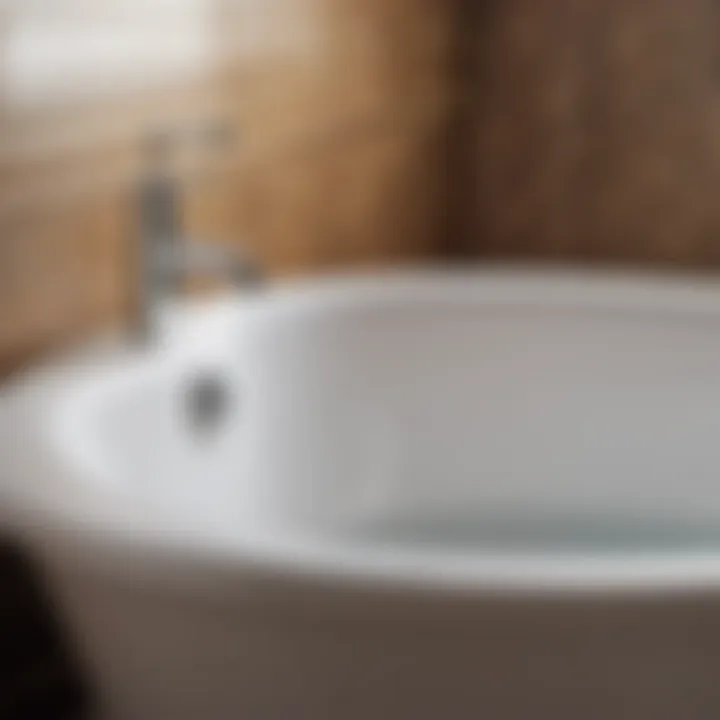 Close-up of the exquisite finish on a bathtub end