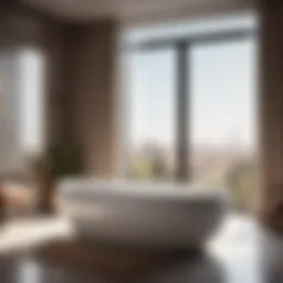 Luxurious bathtub with a sleek design