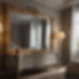 Elegant bedroom decor with long mirror and soft lighting