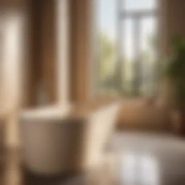 Graceful Faucet Accentuating Beige Bathtub Luxurious Beige Bathtub with Elegant Faucet