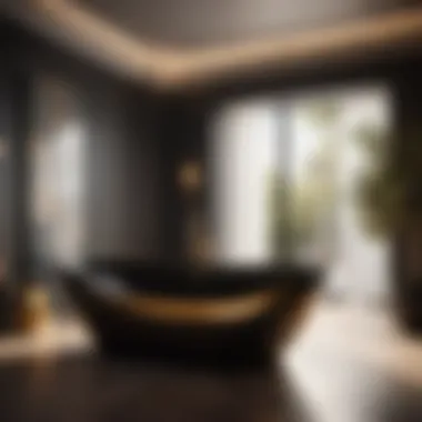 Elegant Freestanding Bathtub Black freestanding bathtub with elegant design