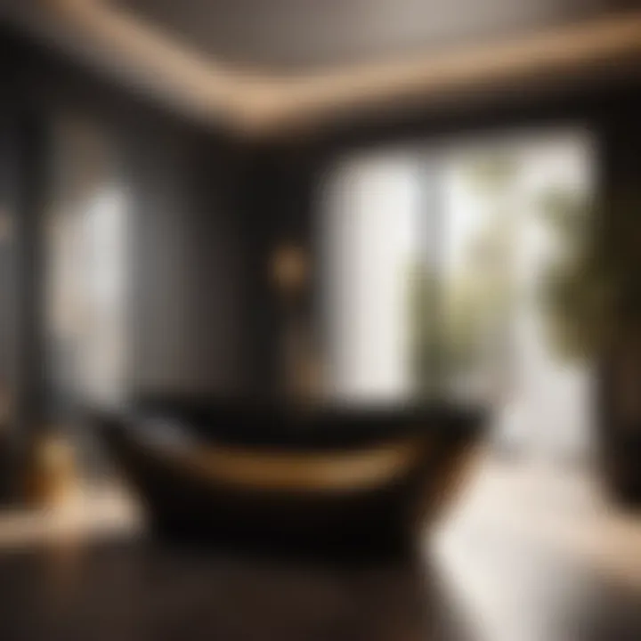 Elegant Freestanding Bathtub Black freestanding bathtub with elegant design