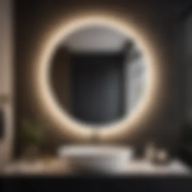 Modern Vanity Mirror Reflecting Stylish Decor Black modern vanity mirror reflecting stylish bathroom decor