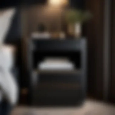 Functional Elegance Modern black bedside table with sleek design
