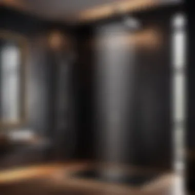 Opulent Rainfall Shower Experience Luxurious black shower with rainfall showerhead