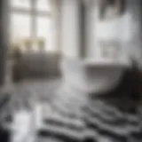 Monochrome Opulence Bathroom Floor