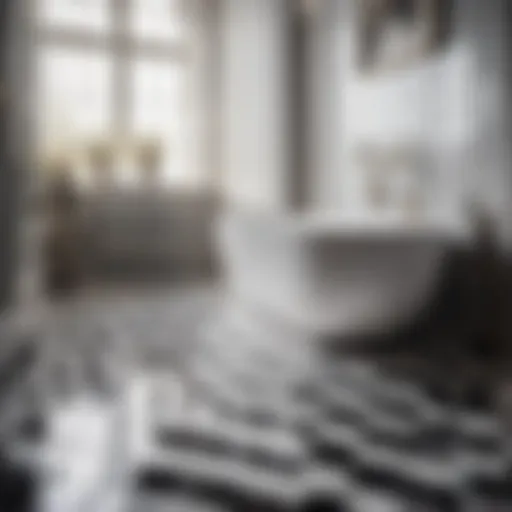 Monochrome Opulence Bathroom Floor