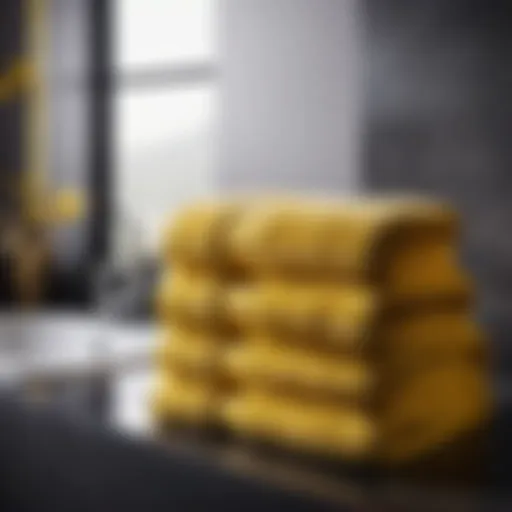 Luxurious black and yellow bath towel set