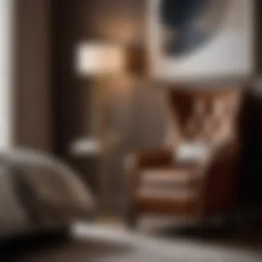 Chic Complement to Elegant Bedroom Decor Chic brown leather bedroom chair complementing elegant decor