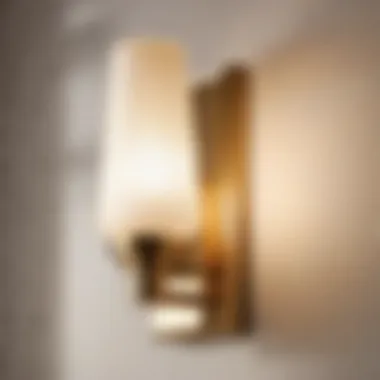 Elegant brushed gold bathroom wall light fixture