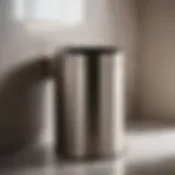 Modern Design Elegance Elegant brushed nickel bathroom garbage can showcasing modern design