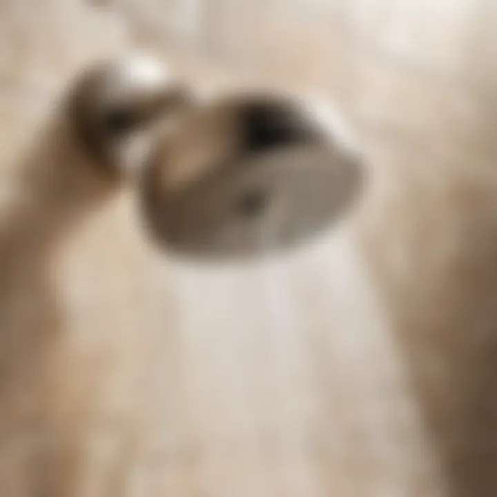 Elegant Brushed Nickel Shower Head with Water Droplets