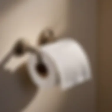 Chic Brushed Nickel Toilet Paper Holder in Restroom