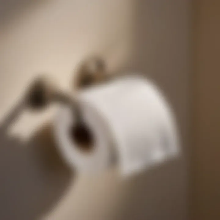 Chic Brushed Nickel Toilet Paper Holder in Restroom