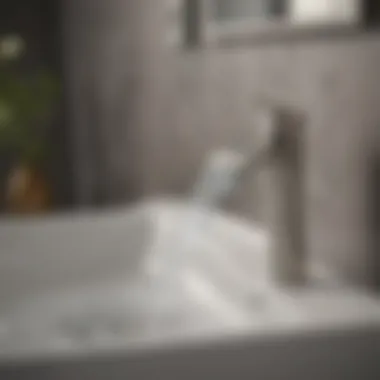 Sleek Design of Brushed Nickel Waterfall Faucet in Modern Luxury Setting Brushed Nickel Waterfall Bathroom Sink Faucet in Modern Luxury Setting