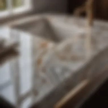 Intricate Veining Patterns Elegant ceramic countertop with intricate veining patterns