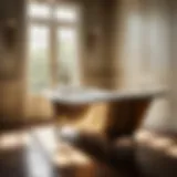 A Glimpse of Elegance: Vintage Claw-Footed Beauty Exquisite Claw-Footed Bath Tub in Vintage Setting