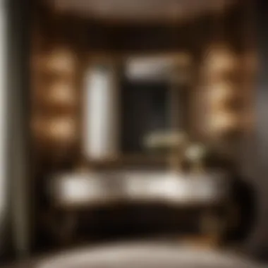 Artistry in Design Chic Corner Vanity with Art Deco Accents