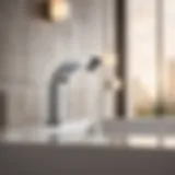 Elegant crystal bathroom sink faucet in a modern setting