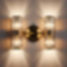 Elegant crystal wall light fixture reflecting light